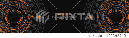 Technical drawing.Fantastic circle .Drawing details.Technology background banner. Vector illustration. 131392946