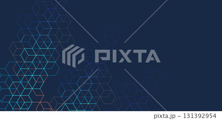 Background from cubes and lines. Linear geometric drawing. Abstraction, Vector illustration. Background from cubes and lines. Linear geometric drawing. Abstraction, Vector illustration. 131392954