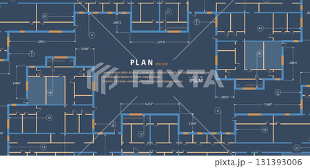 Architectural plan .House plan project .Engineering design .Industrial construction of houses . Vector illustration. Architectural plan .House plan project .Engineering design .Industrial construction of houses . Vector illustration. 131393006