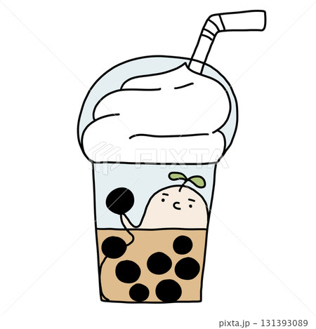 illustration of a bubble milk tea cartoon 131393089