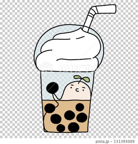 illustration of a bubble milk tea cartoon 131393089