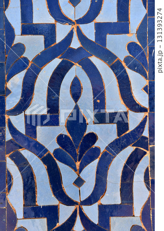 Moroccan Islamic mosaic tiles in Fes, Morocco 131393274