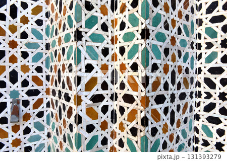 Moroccan Islamic mosaic tiles in Fes, Morocco Moroccan Islamic mosaic tiles in Fes, Morocco 131393279