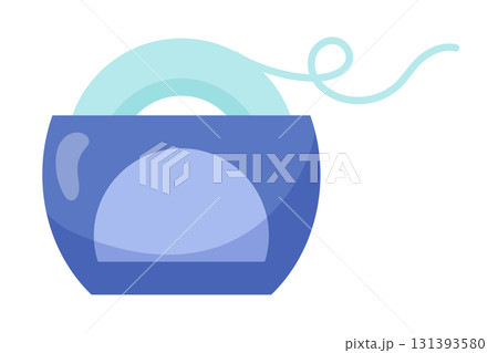 Dental floss. Oral and dental health care. Flat style element. Vector illustration Dental floss. Oral and dental health care. Flat style element. Vector illustration 131393580