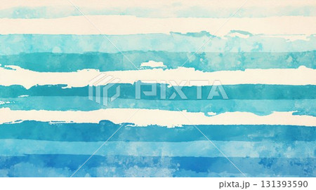 ブルー系の水彩ストライプ背景テクスチャ_2 ブルー系の水彩ストライプ背景テクスチャ_2 131393590