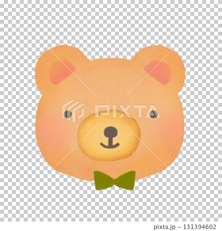 Illustration of a cute bear wearing a bow tie 131394602