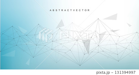 Global network connection website header or banner design. Abstract background with connecting dots and lines. Global business. Social network communication. Internet technology. Vector illustration 131394997