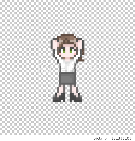 Pixel art of a female office worker in a suit: Cool Biz 131395109