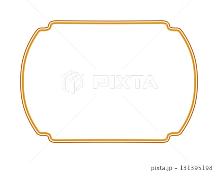 Shiny golden luxury 3d frame, ornamental border. Realistic oriental window, stamp, magic portal, arabesque frame, seal. Indian decorative element. Vector illustration for certificate, stamp, vignette 131395198