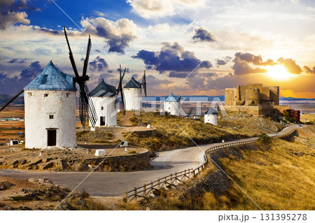 Spanish windmills of Don Quixote -traditional Spain, Consuegra 131395278