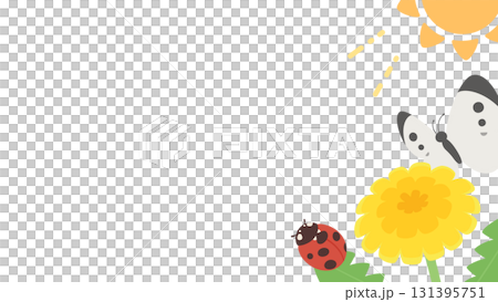 Cute spring creature background illustration_16:9 Cute spring creature background illustration_16:9 131395751