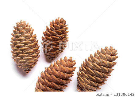 Fir cones isolated on white background 131396142