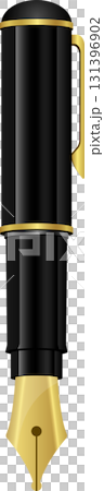 Elegant writing instrument displayed against a stark black backdrop, capturing sophistication. Elegant writing instrument displayed against a stark black backdrop, capturing sophistication. 131396902