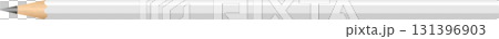A simple, unsharpened light gray pencil, long and cylindrical, resting horizontally on a surface. 131396903