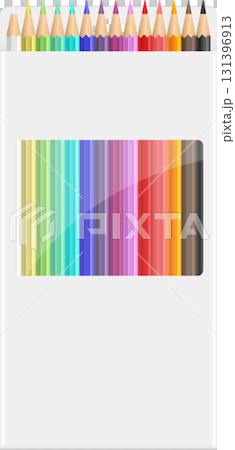 A set of assorted color pencils arranged in a box, organized in a spectrum of shades. A set of assorted color pencils arranged in a box, organized in a spectrum of shades. 131396913