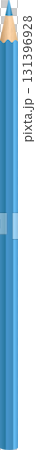 A drawing of a blue pencil with a wooden tip, used for writing, drawing, or art projects. 131396928