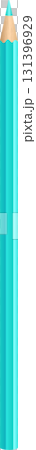 A vibrant cyan-colored pencil stands upright, its point sharpened, ready for creative use. 131396929