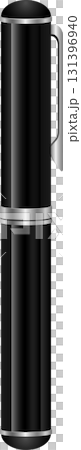 Sleek black metal container with silver accent rings and handle, designed for beverages. 131396940