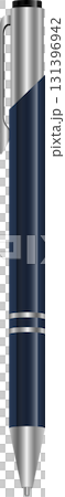 A sleek, blue writing instrument with silver accents, ideal for notes and creative endeavors. 131396942