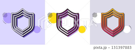 Shield line icon. Halftone dotted pattern....のイラスト素材 [131397883] - PIXTA