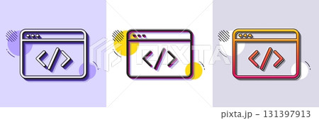 Seo script line icon. Halftone dotted pattern. Gradient icon with grain shadow. Web programming sign. Traffic management symbol. Line seo script icon. Various designs. Vector Seo script line icon. Halftone dotted pattern. Gradient icon with grain shadow. Web programming sign. Traffic management symbol. Line seo script icon. Various designs. Vector 131397913