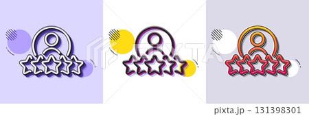 Business rank line icon. Halftone dotted pattern. Gradient icon with grain shadow. Employee nomination sign. Human rating symbol. Line human rating icon. Various designs. Vector Business rank line icon. Halftone dotted pattern. Gradient icon with grain shadow. Employee nomination sign. Human rating symbol. Line human rating icon. Various designs. Vector 131398301