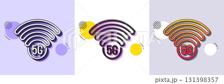 5g wi-fi technology line icon. Halftone dotted pattern. Gradient icon with grain shadow. Wifi wireless network sign. Mobile internet symbol. Line 5g wifi icon. Various designs. Vector 5g wi-fi technology line icon. Halftone dotted pattern. Gradient icon with grain shadow. Wifi wireless network sign. Mobile internet symbol. Line 5g wifi icon. Various designs. Vector 131398357