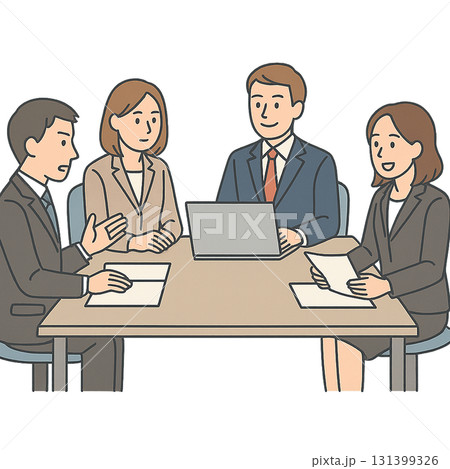 会議をする会社員 会議をする会社員 131399326