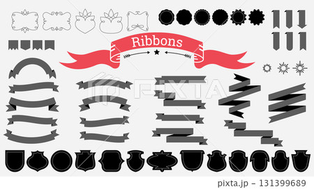 Colorful Ribbons Set for various Creative Design and Artistic Projects Colorful Ribbons Set for various Creative Design and Artistic Projects 131399689