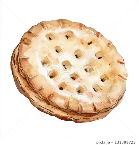 Watercolor cookies with chocolate and cream. Bakery picture for design on white background Watercolor cookies with chocolate and cream. Bakery picture for design on white background 131399725