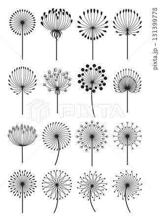 Dandelion Icon set Perfect for Various Creative Projects and Designs 131399778