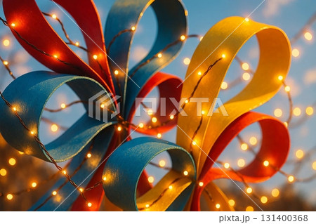 Bright Christmas Ribbon for Holiday Decoration and Festive Design 131400368