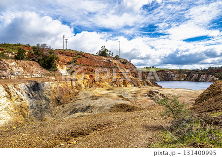 The abandoned Mine in Minas de Sao Domingos Village in Alentejo Portugal. 131400995