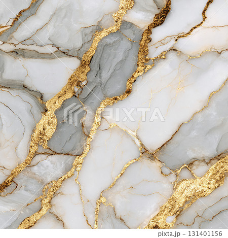 金の模様が美しい大理石テクスチャ　高級感のあるマーブル背景素材 131401156