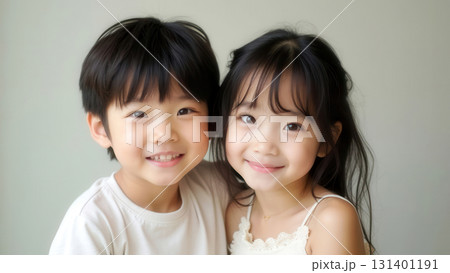 Cute children portrait close up 131401191
