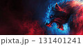 Angry halloween werewolf with copy space 131401241