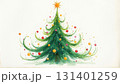 Colorful abstract christmas tree with star painting illustration for the holiday 131401259