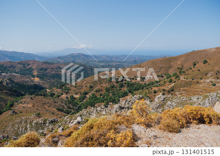 White Mountains in Crete, Greek island mountain landscape with typical Mediterranean terrain. White Mountains in Crete, Greek island mountain landscape with typical Mediterranean terrain. 131401515