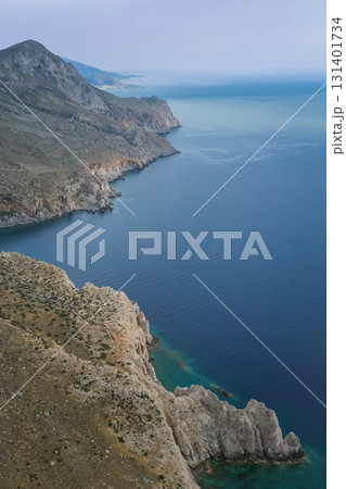 Balos or Gramvousa lagoon on the island of Crete Greece with exotic turquoise waters and unique natural landscape 131401734