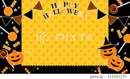 かわいいハロウィンの背景、16:9サイズ 131402271