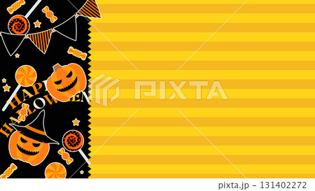 かわいいハロウィンの背景、16:9サイズ 131402272