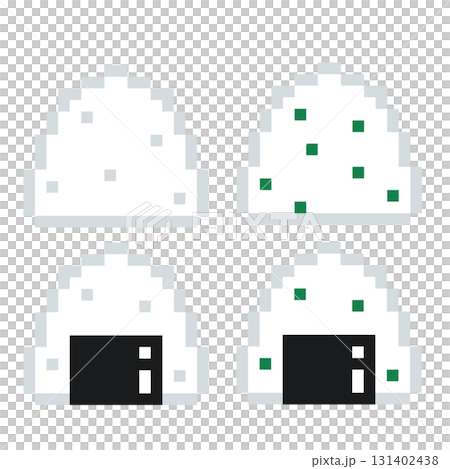 Onigiri pixel art, cute game-related illustrations. 131402438