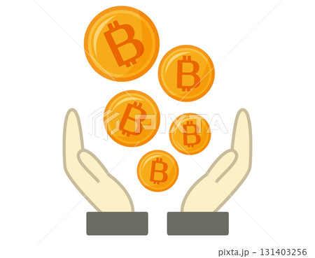 ビットコインのアイコン　仮想通貨 131403256