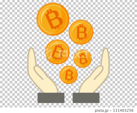 ビットコインのアイコン　仮想通貨 131403256