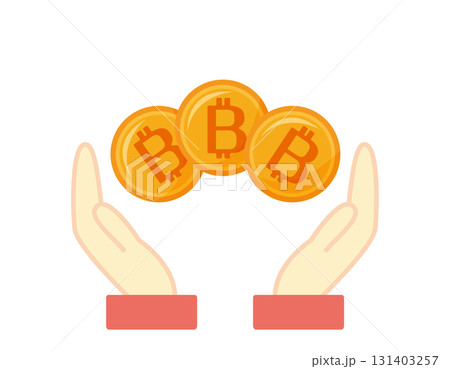 ビットコインのアイコン　仮想通貨 131403257