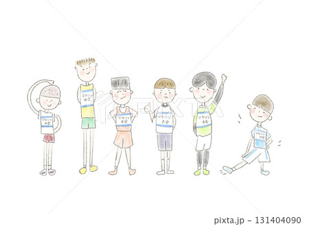 マラソン大会の人物のイラスト 131404090