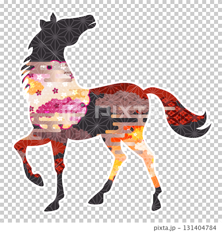 Horse New Year's card zodiac icon Horse New Year's card zodiac icon 131404784