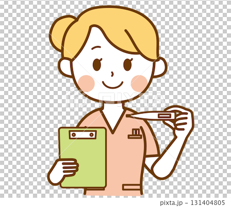 体温計を持つ看護師の女性 131404805