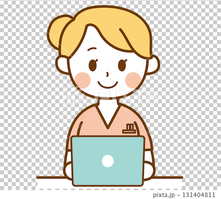 PC入力をしている看護師の女性 131404811