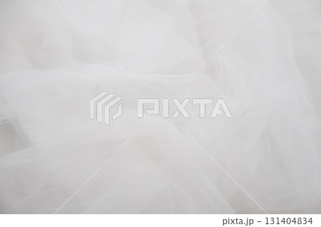 ファブリック　背景素材　白　white　ホワイト　生地　透け　4k　テキストスペース　仮想空間 131404834